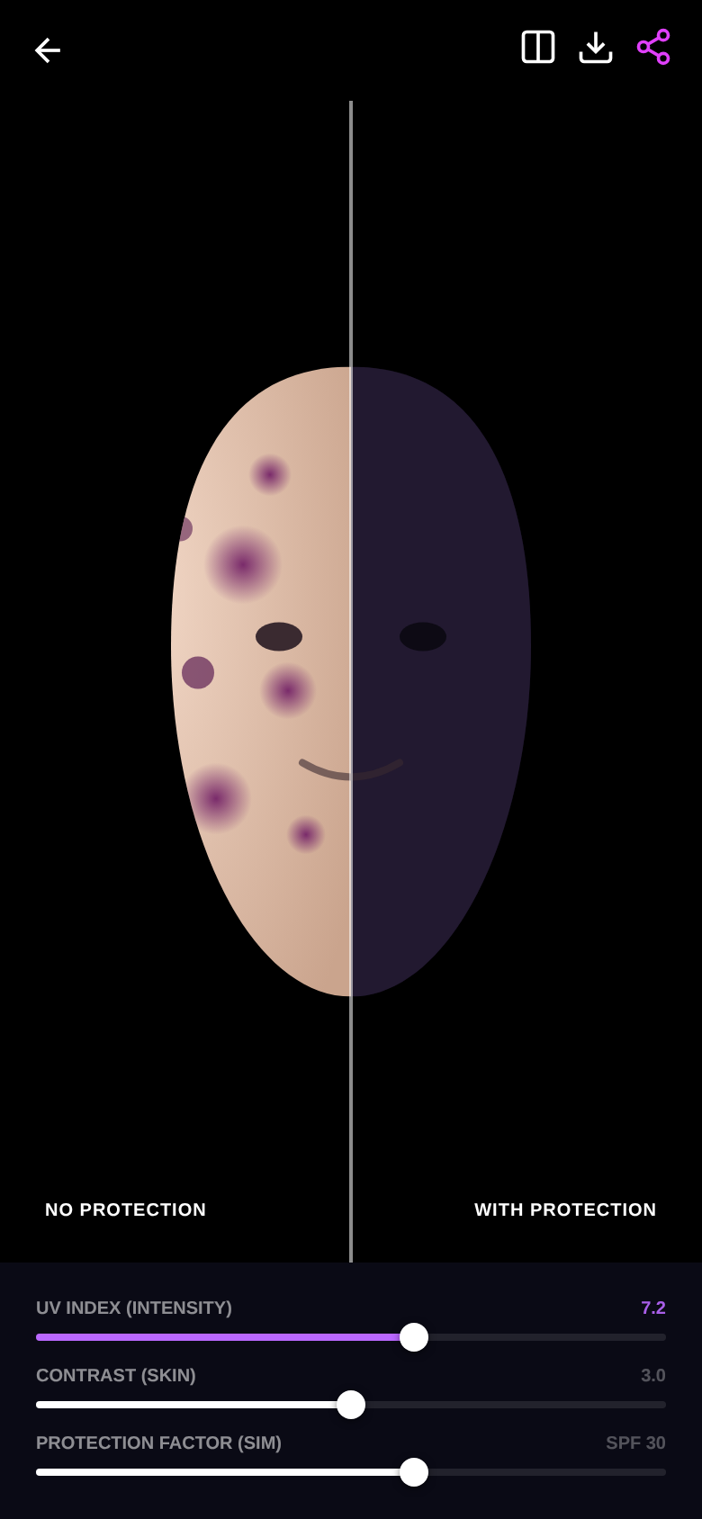 UV skin simulator